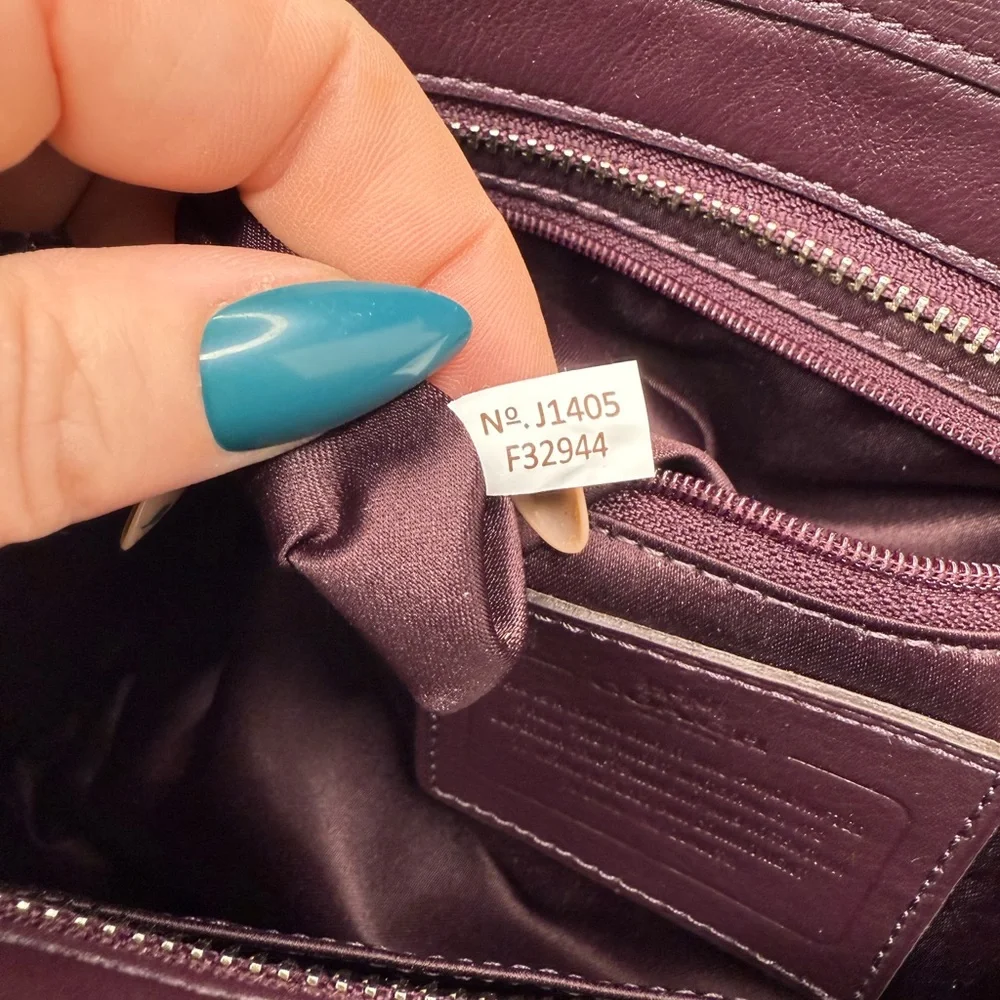 Coach EUC 2014 Deep Plum Purple Leather Shoulder Crossbody Bag | Style F32944
